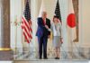 Trump’s Bold Move: Japan’s First Female PM at White House Two political leaders shaking hands in front of flags