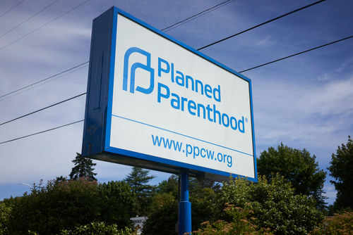 Signboard of Planned Parenthood clinic outdoors