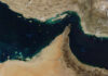 Satellite view of the Persian Gulf and surrounding geographical features