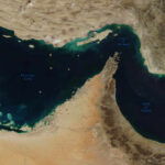 Satellite view of the Persian Gulf and surrounding geographical features