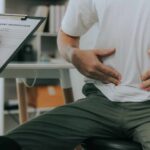 Patient discussing symptoms with a healthcare professional