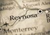 Close-up of a map highlighting the city of Reynosa