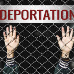 ICE DEMANDS Custody: Child Abuser Faces Deportation Hands reaching through a chain-link fence with the word 'DEPORTATION' above