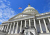 United States Capitol building with American flag flying