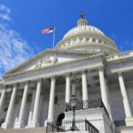United States Capitol building with American flag flying