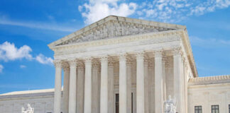 Supreme Court building with grand marble columns