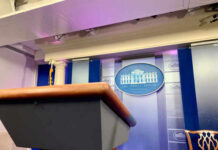 Why Some Networks Declined Trump’s Live Address Empty podium in White House press briefing room.