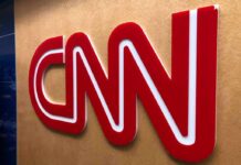 CNN logo on a wall