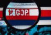 Magnifying glass focusing on GOP website banner
