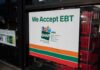 The Grocery Cart Just Got New Rules storefront sign stating EBT accepted