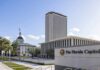 Florida Capitol complex with modern tower and historic dome