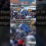 Hundreds gather in Portsmouth to protest migrant boat arrivals