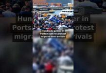 Hundreds gather in Portsmouth to protest migrant boat arrivals