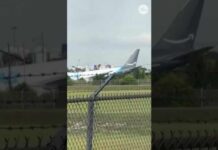 Amazon cargo plane crashes during landing at Miami airport