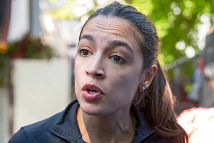 woman speaking outdoors with expressive face