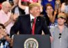 Donald Trump at a podium during a rally