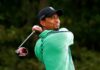 One Golf Legend, Three Spots, Endless Speculation golfer following through on a drive