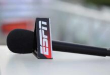 ESPN microphone on a boom arm