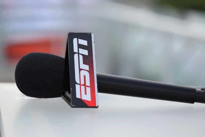 ESPN microphone on a boom arm